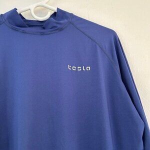 TESLA Long Sleeve Poly Mens Pullover Navy Blue Progressive Sports Gear Size XL
